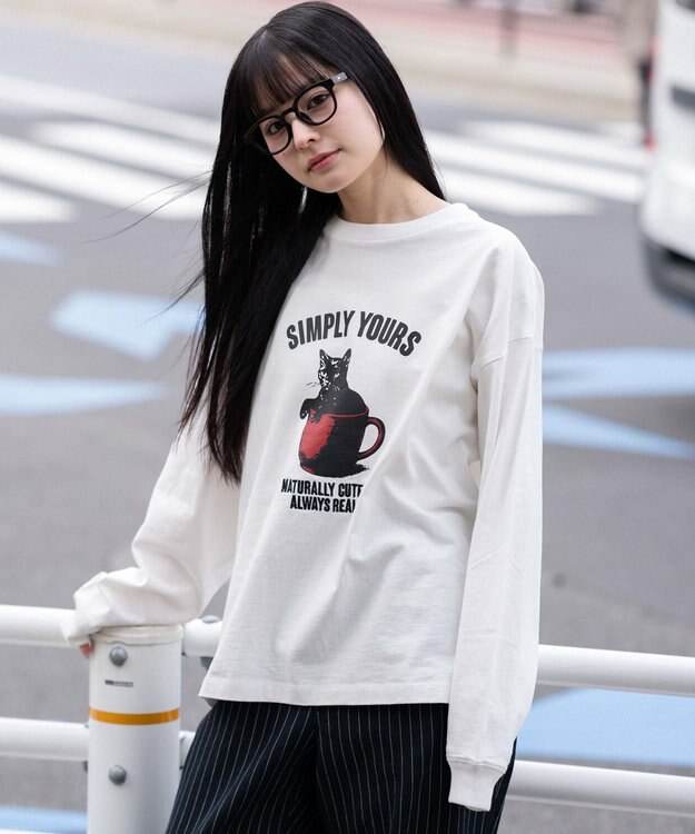 WEGO 【ユニセックス着用ITEM】グラフィックBIG　T（長袖） ホワイト
