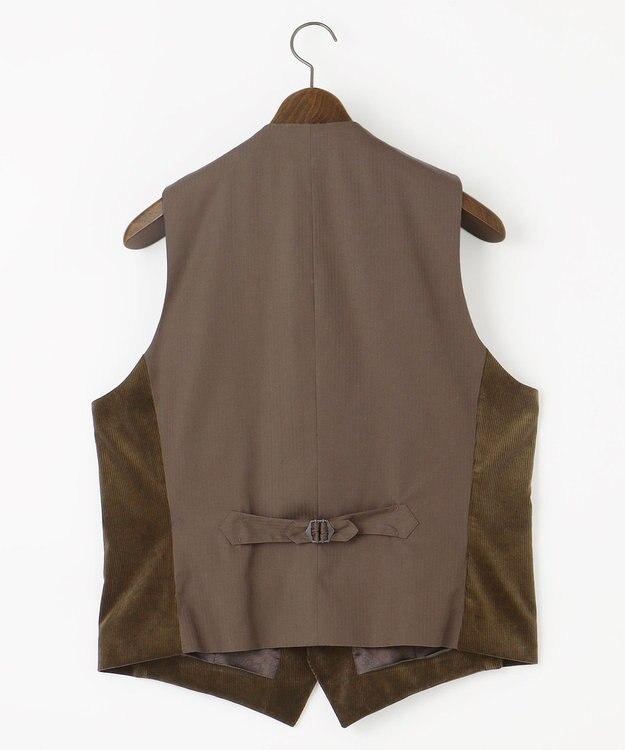 JOSEPH ABBOUD 【遠州産素材/オーガニックコットン】ソフトコーデュロイ ベスト ダークブラウン系