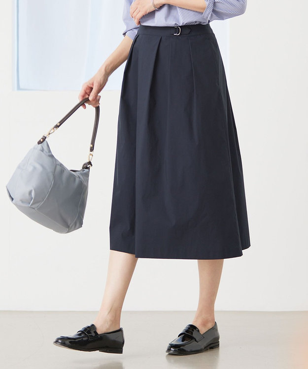J.PRESS LADIES 【洗える】バイオエアフロー フレアー スカート ネイビー系