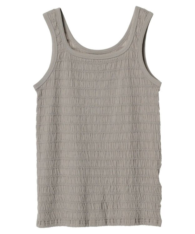 earth music&ecology シャーリングタンクトップ Beige