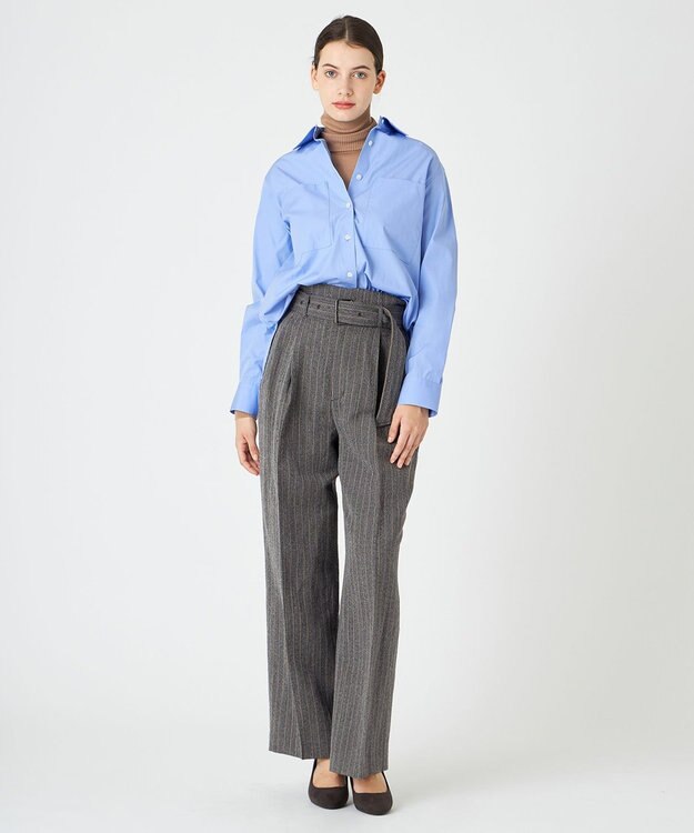 BEIGE， TURENNE / ワイドパンツ Gray×Camel line