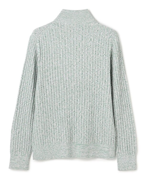 JOSEPH HOMME 【新柄】シルクバルキー　ハイネックジップアップニット スモーキーグリーン系