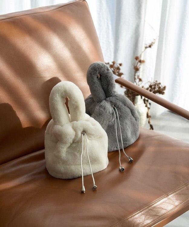 earth music&ecology アーチハンドルファーバッグ Gray