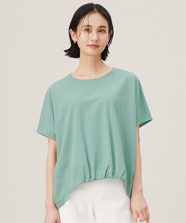 自由区 S 【接触冷感・UVカット・吸水速乾・抗菌防臭・洗える】ハイカウントフォルム Tシャツ フロスティグリーン