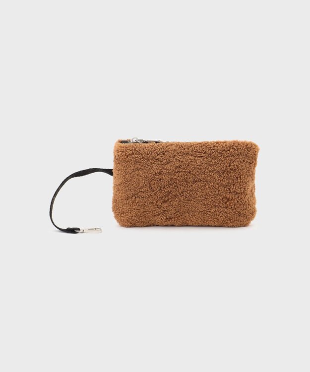 GRACE CONTINENTAL LA フェイクボアバッグ キャメル