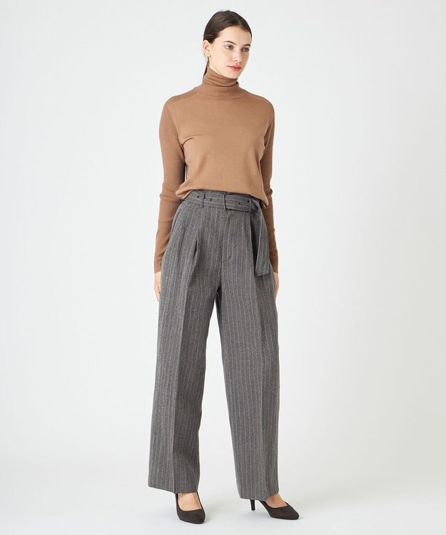 BEIGE， TURENNE / ワイドパンツ Gray×Camel line