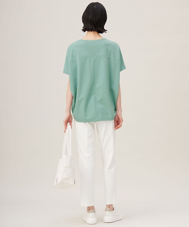 自由区 S 【接触冷感・UVカット・吸水速乾・抗菌防臭・洗える】ハイカウントフォルム Tシャツ フロスティグリーン