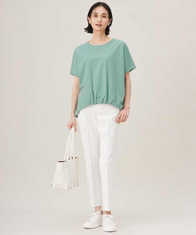 自由区 S 【接触冷感・UVカット・吸水速乾・抗菌防臭・洗える】ハイカウントフォルム Tシャツ フロスティグリーン