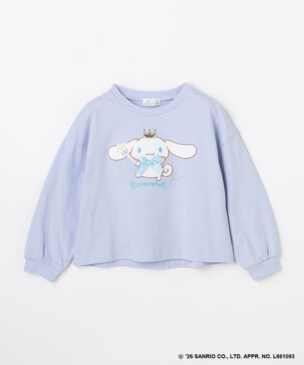 ANY KIDS 【シナモロール×ANY KIDS】アップリケ 長袖Tシャツ サックスブルー