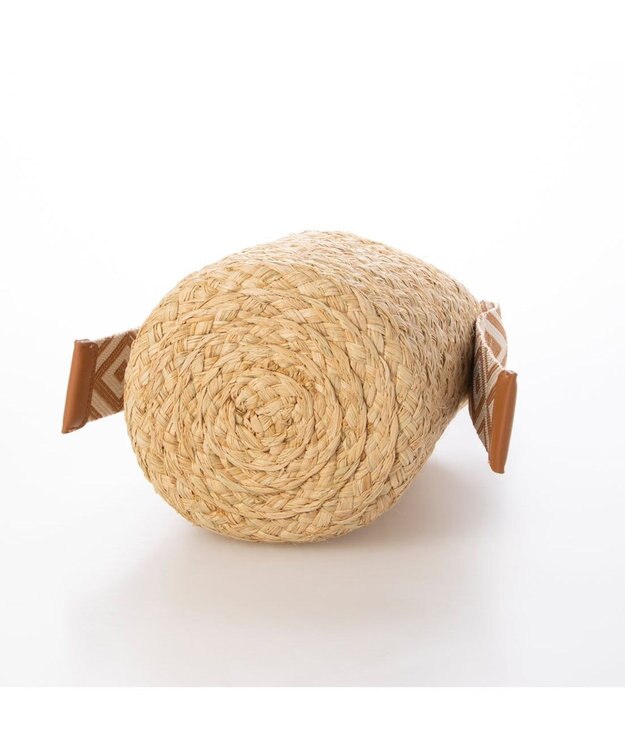 UNBILLION カシュカシュ cachecache / ジャガードテープハンドルラフィアバケツトート キャメル