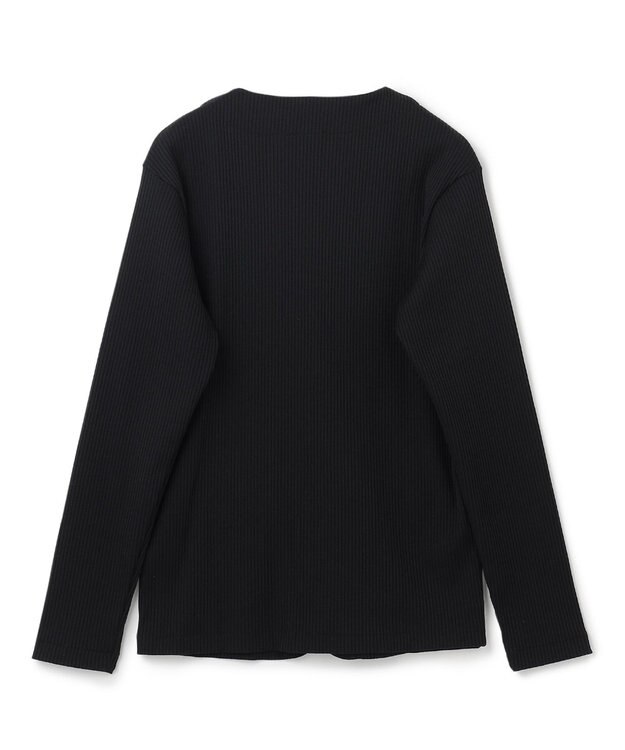 JOSEPH HOMME テックリブストレッチ ノーカラー・カットソージャケット ブラック系