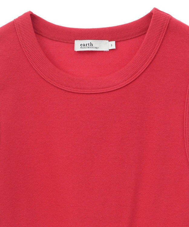 earth music&ecology リブタンクトップ Red