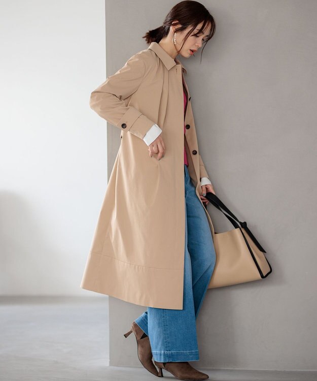 組曲 L 【WEB限定】ライトトレンチ ステンカラーコート ベージュ系