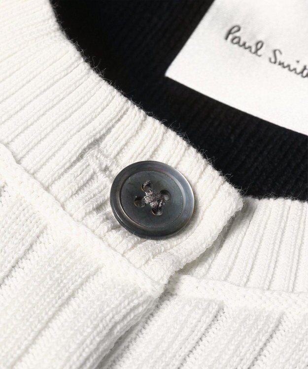 Paul Smith バイカラー スリット カーディガン オフホワイト