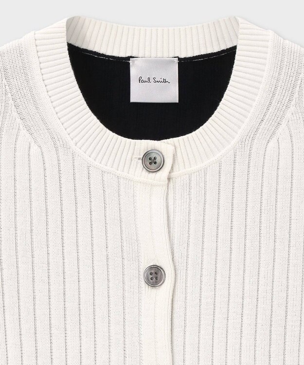 Paul Smith バイカラー スリット カーディガン オフホワイト