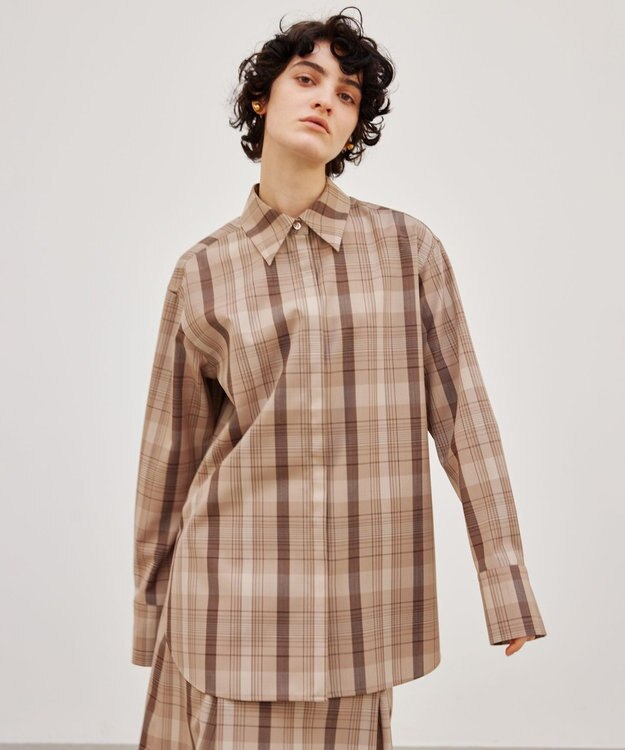 BEIGE， 【FUDGE 11月号掲載】ARUMS / チェックシャツ Beige