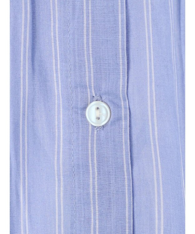 Green Parks インド綿 ボイルゆったりシャツ Stripe Sax