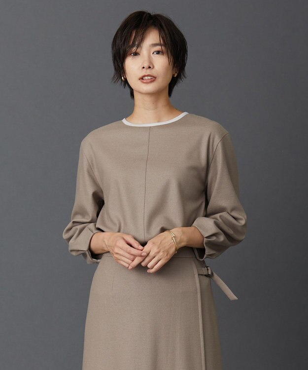 J.PRESS LADIES L 【イージーケア】ウールスムースジャージー カットソー ベージュ系