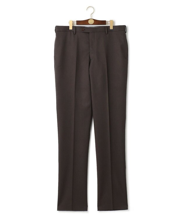 J.PRESS MEN 【KING SIZE】トリートメントウール キャバルリーツイル スラックス ダークブラウン系