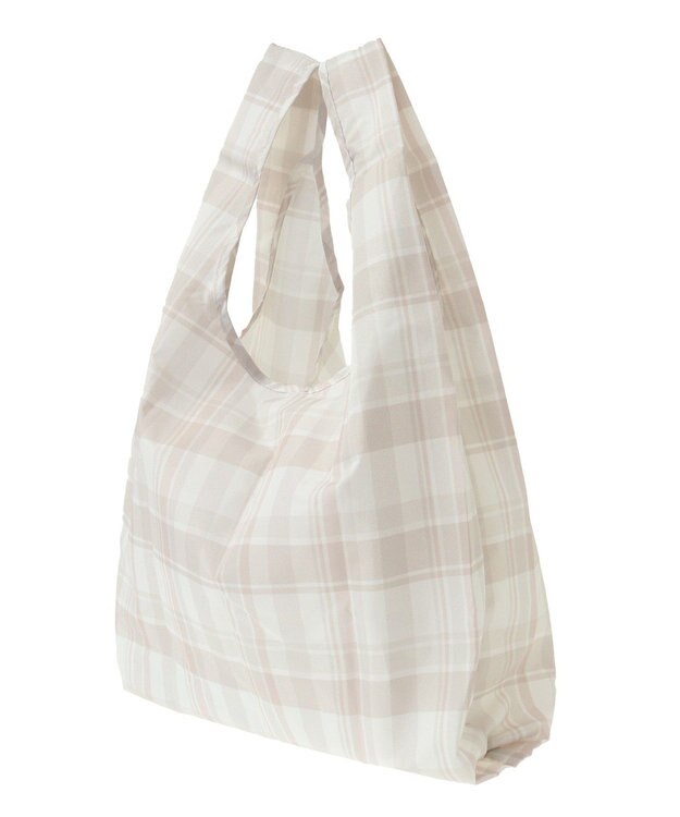 Maison de FLEUR チェックプリントエコバッグ Beige