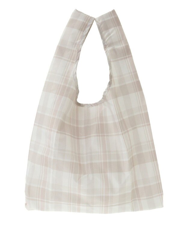 Maison de FLEUR チェックプリントエコバッグ Beige
