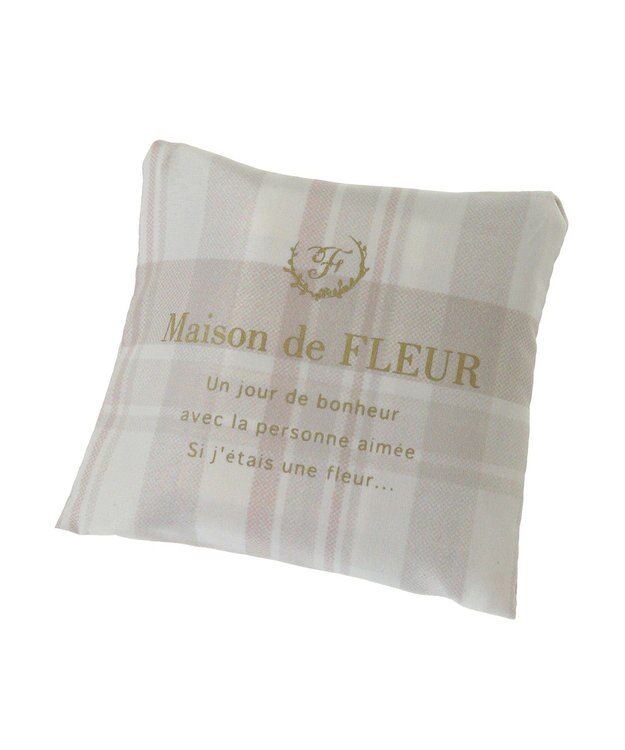 Maison de FLEUR チェックプリントエコバッグ Beige