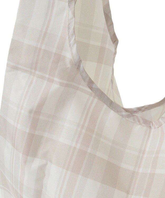 Maison de FLEUR チェックプリントエコバッグ Beige