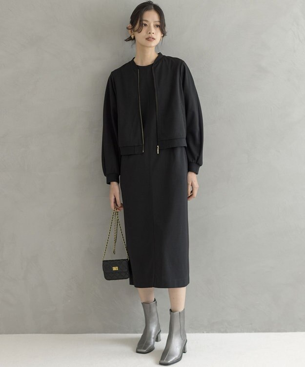 組曲 S 【ご好評につき追加生産！】ジョーゼットジャージー ブルゾン ブラック系