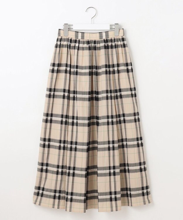自由区 L 【カタログ掲載・洗える】シアーブライトチェック スカート ベージュ