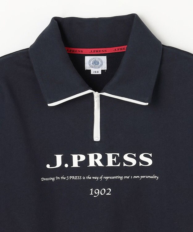 J.PRESS KIDS 【140-170cm】ミニ裏毛 ハーフジップ トレーナー ネイビー系
