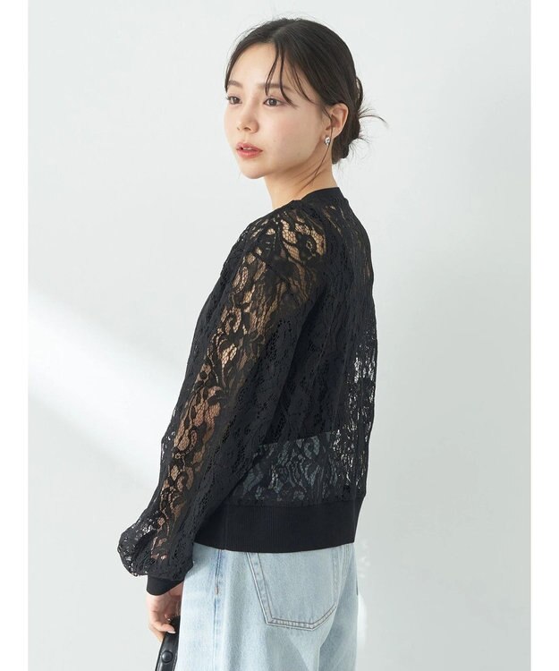 earth music&ecology レースカーディガン Black