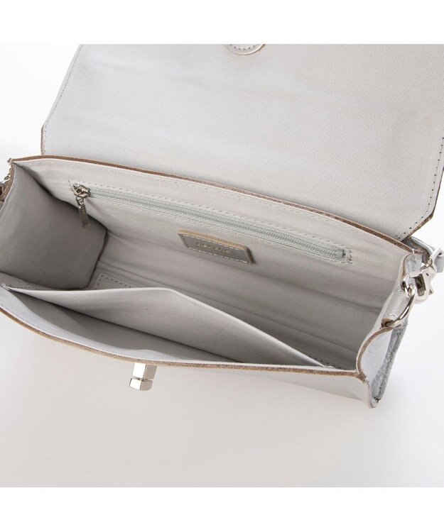 UNBILLION ペルケ perche / 姫路レザーひねりかぶせ2wayショルダーバッグ シルバー