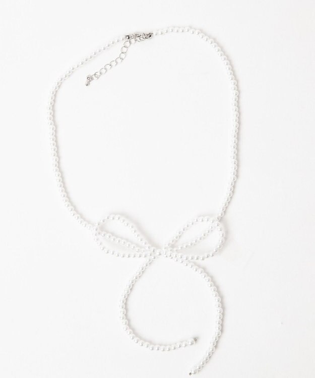 WEGO LビーズBIGリボンネックレス オフホワイト