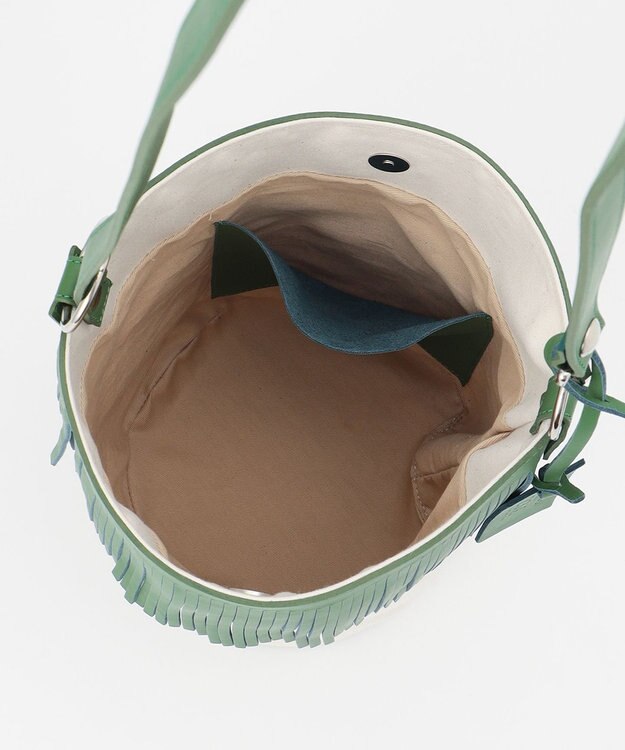 23区 【STORY7月号掲載】MARCO MASI レザーキャンバスコンビ ショルダーバッグ パイングリーン系