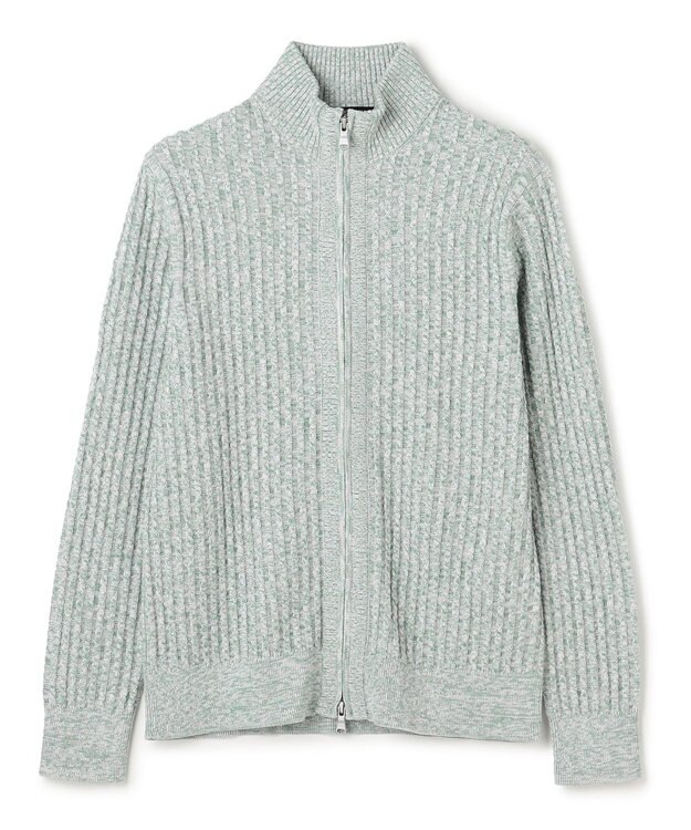 JOSEPH HOMME 【新柄】シルクバルキー　ハイネックジップアップニット スモーキーグリーン系