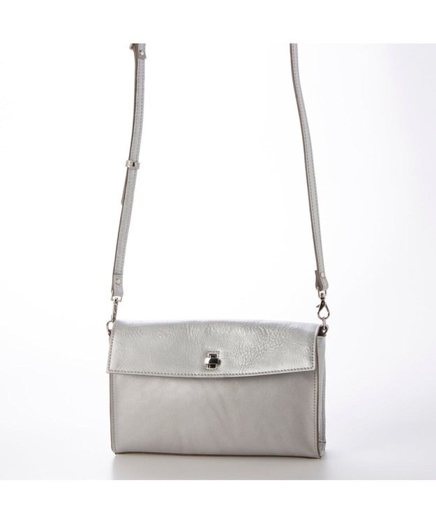 UNBILLION ペルケ perche / 姫路レザーひねりかぶせ2wayショルダーバッグ シルバー