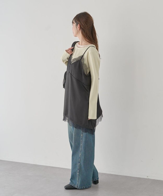 earth music&ecology 【予約】ランジェリーライクレースキャミ ブラック