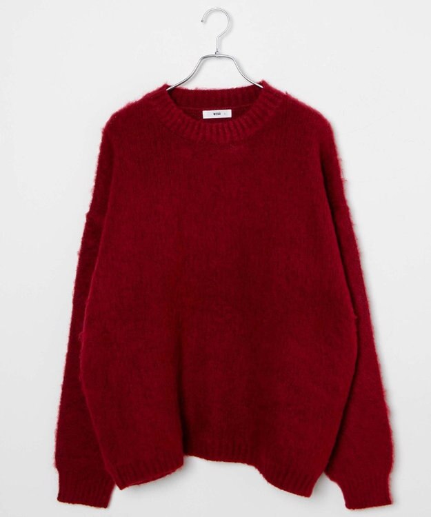 WEGO モヘアライクBIGプルオーバー レッド