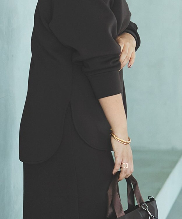 UNFILO L 【野呂佳代さん着用】BEAUTY FORM JERSEY バックZIPプルオーバー [NEW]ブラウン