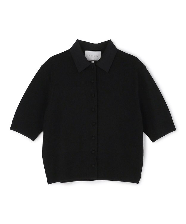 BEIGE， 【ロングセラー】LAURA / ストレッチ ポロニット Black