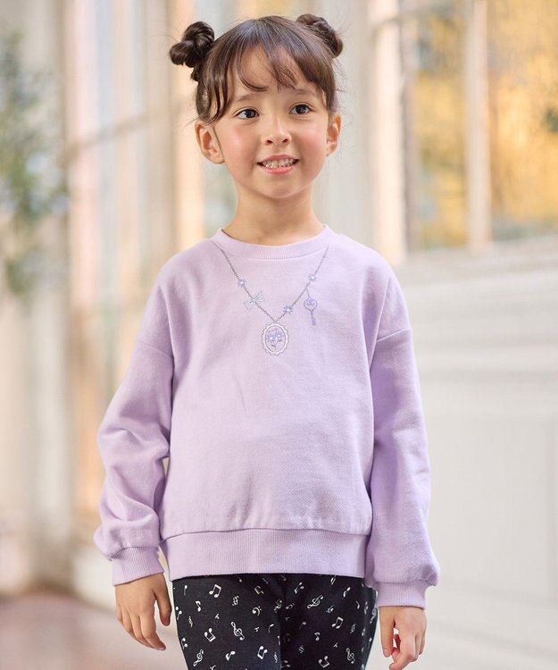 ANY KIDS 【WEB限定】7days 裏毛トレーナー ラベンダー×ネックレス