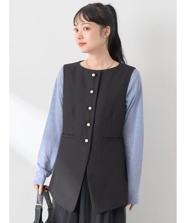 earth music&ecology パールボタンジレ Black