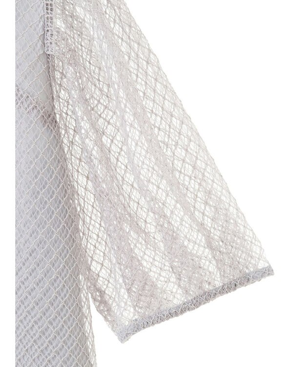 earth music&ecology 袖シアーレースプルオーバー Grayish Blue