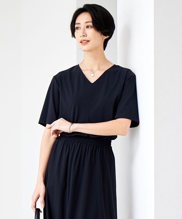 ICB L 【接触冷感・UVカット・速乾・洗える】 マットスキューバ プルオーバー ブラック系