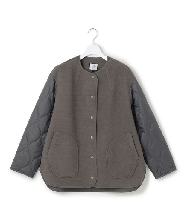 J.PRESS YORK STREET 【WOMEN】キルト×ジャージ ブルゾン グレー系