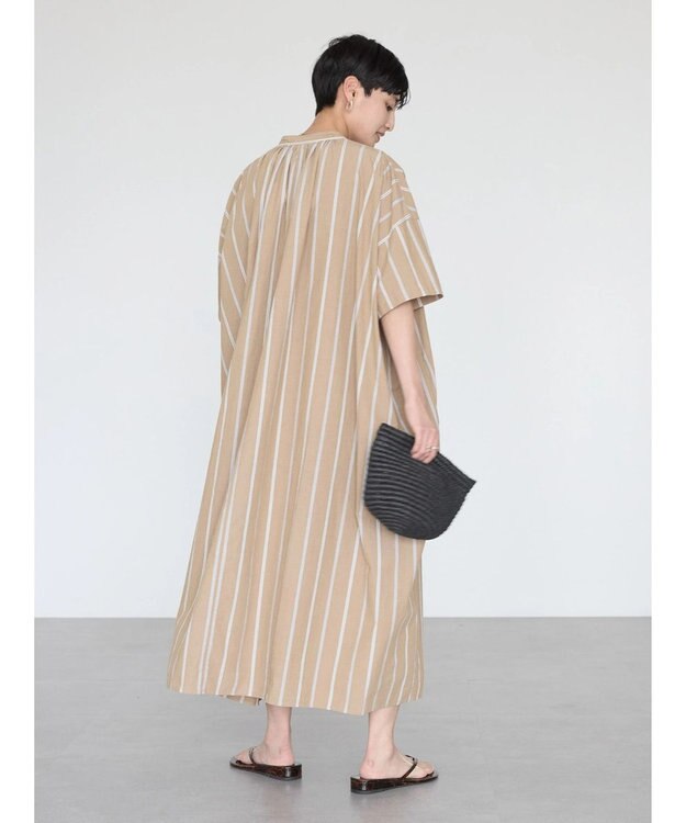 AMERICAN HOLIC イージーケア＋接触冷感丈違い強撚ワッシャーワンピース Stripe Beige