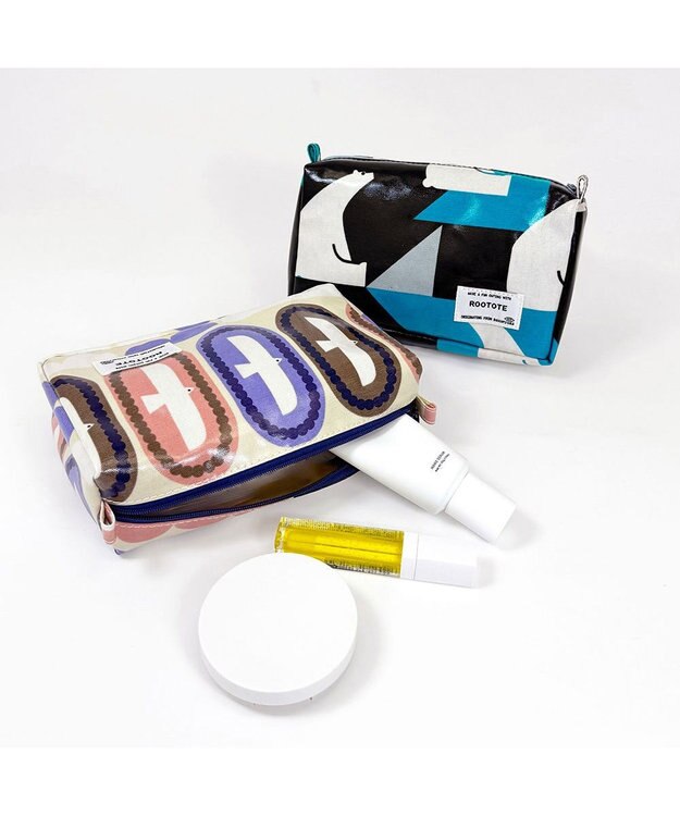 ROOTOTE 3536【ルートート】WR.ポーチ.ラミネート-X 01：バード・クラウド