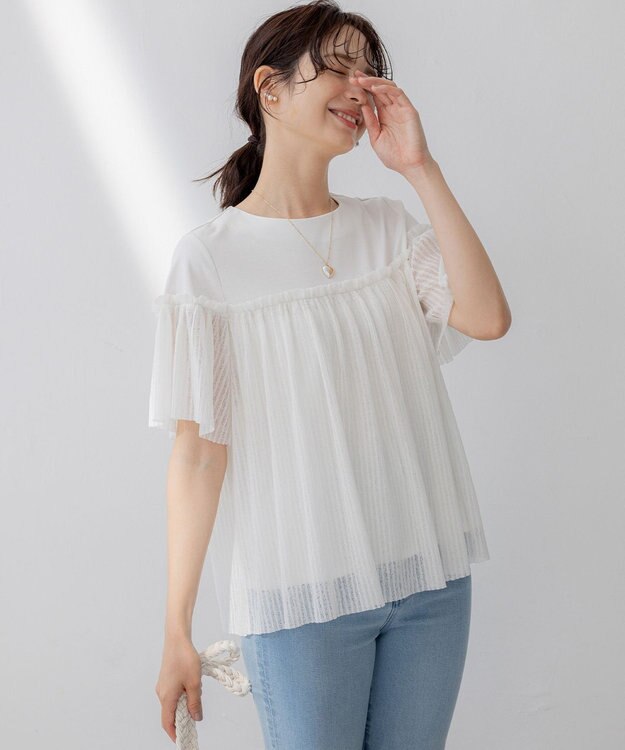 組曲 ハーフパールハート ネックレス ゴールド系