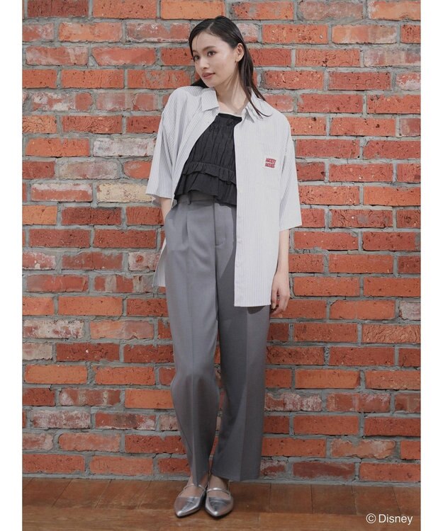 Green Parks ミッキーフレンド／体操プリント半袖シャツ Stripe