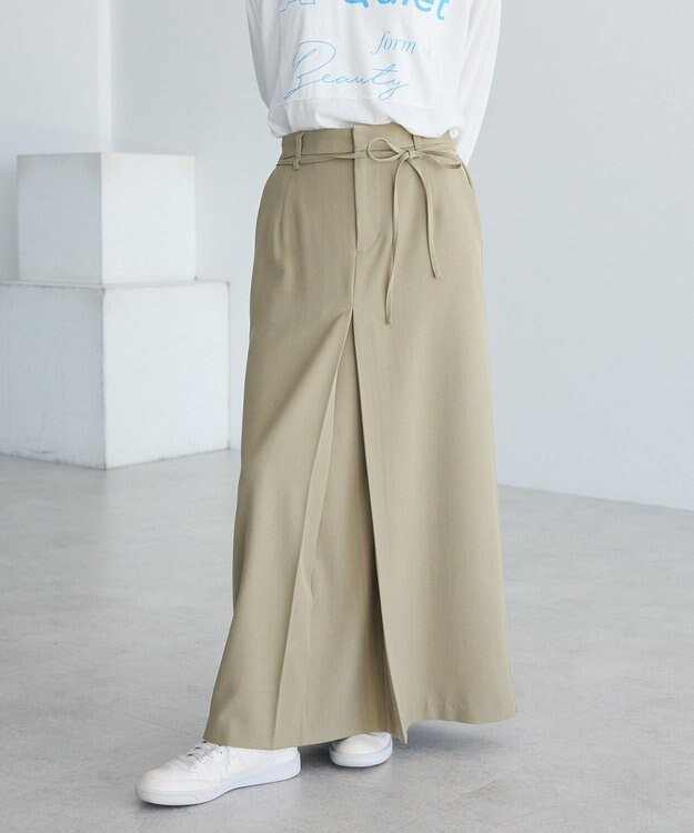 CRAFT STANDARD BOUTIQUE フロントタックロングスカート Light Khaki